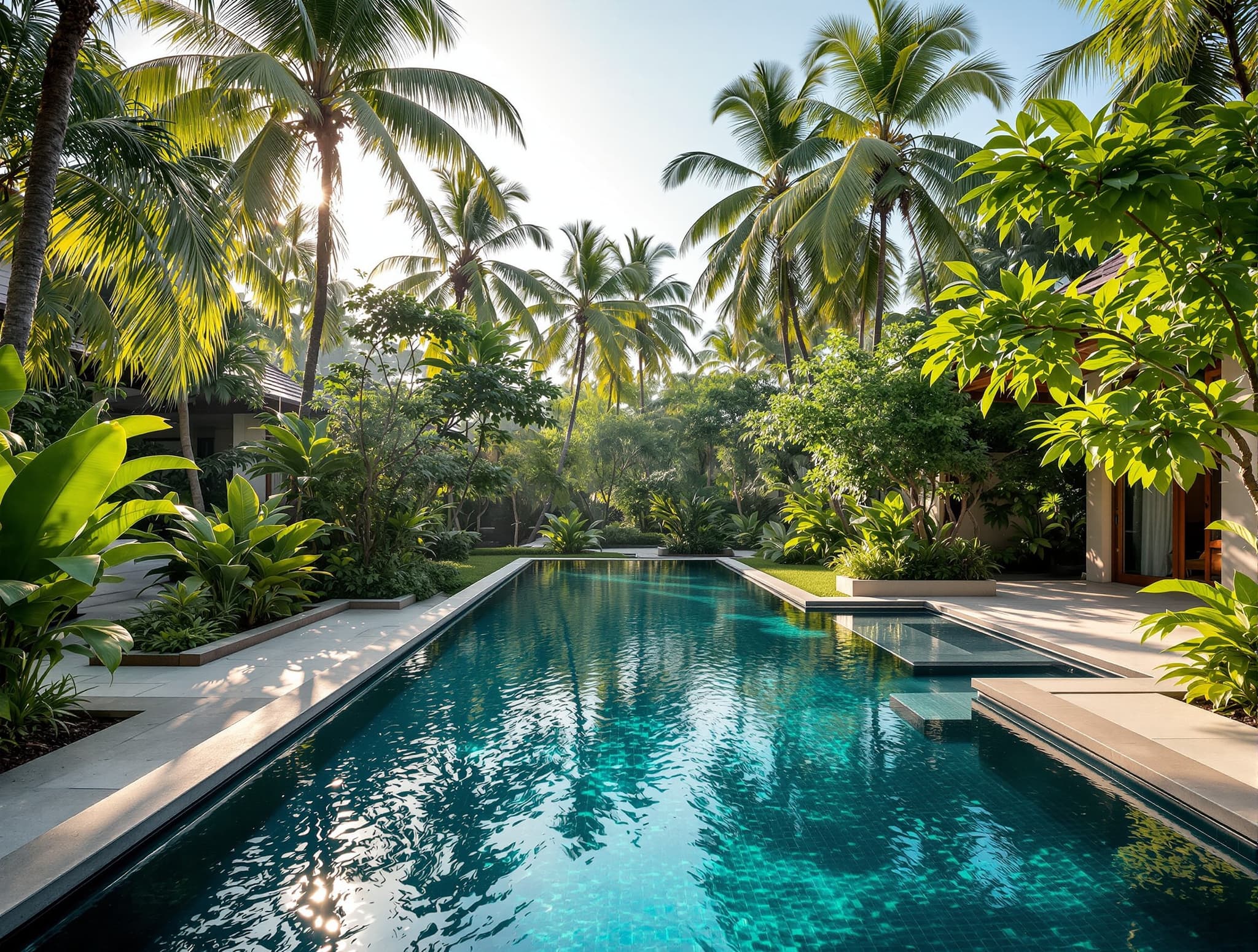 A Bali villa with private pool surrounded by tropical garden — illustrating the article's discussion of the villa-versus-hotel value calculation, showing the appeal of private pool villas that become cost-effective when split among groups