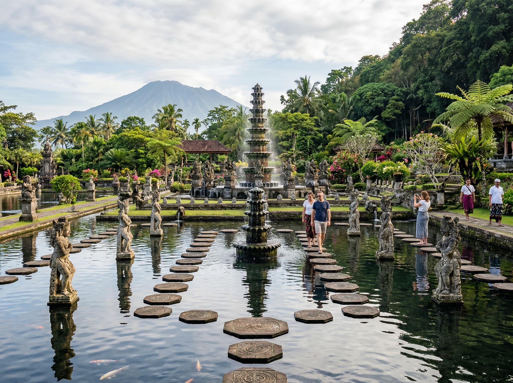 Tirta Gangga Water Palace in Karangasem, East Bali — the ornamental water garden often paired with a Lempuyang visit, mentioned in the article as a worthwhile combination stop about 30 minutes away