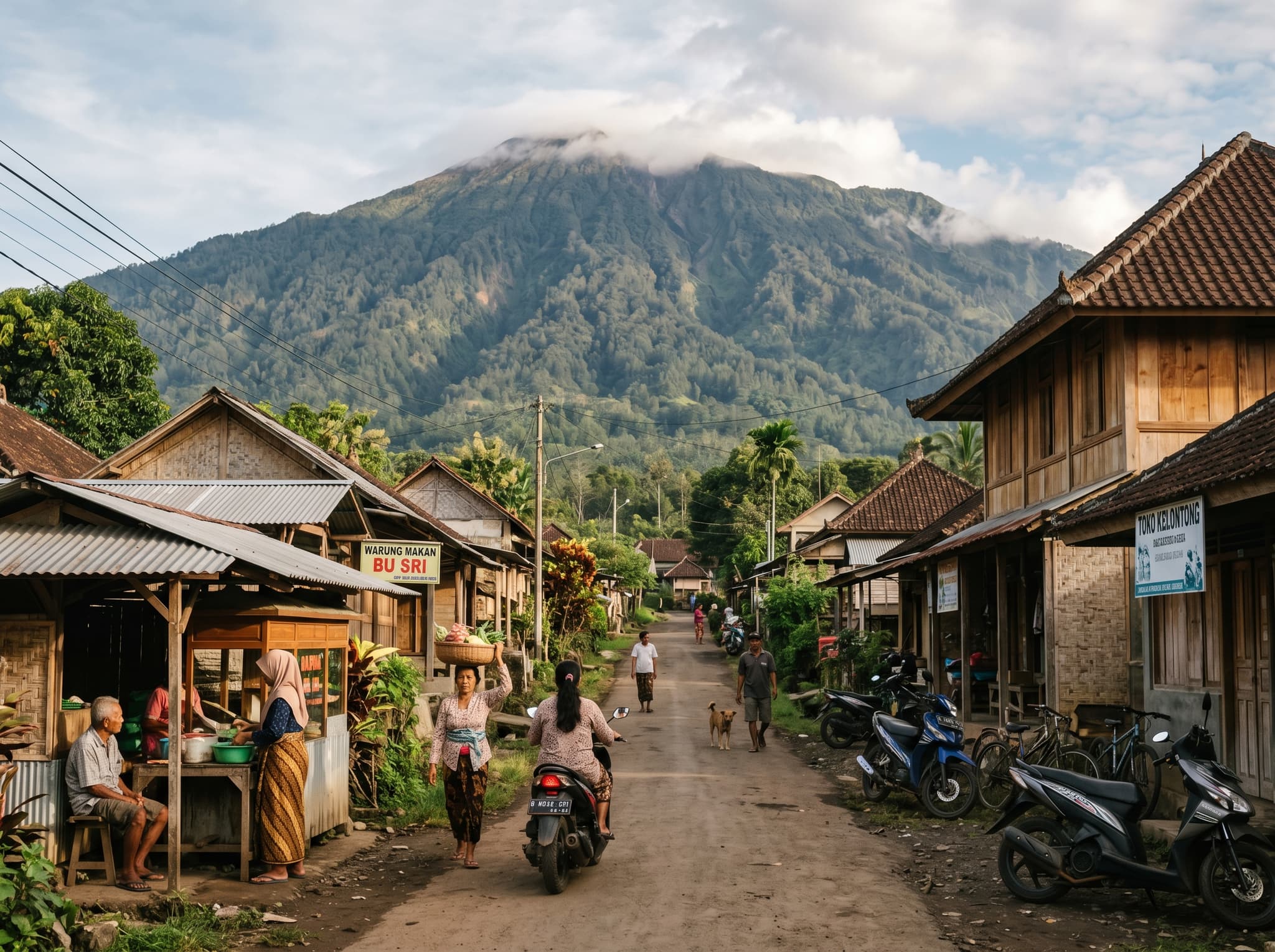 The village of Bayan in North Lombok, Indonesia — the nearest administrative town to Torean used for permit arrangements and as the closest medical facility for Rinjani trekkers on the northern route