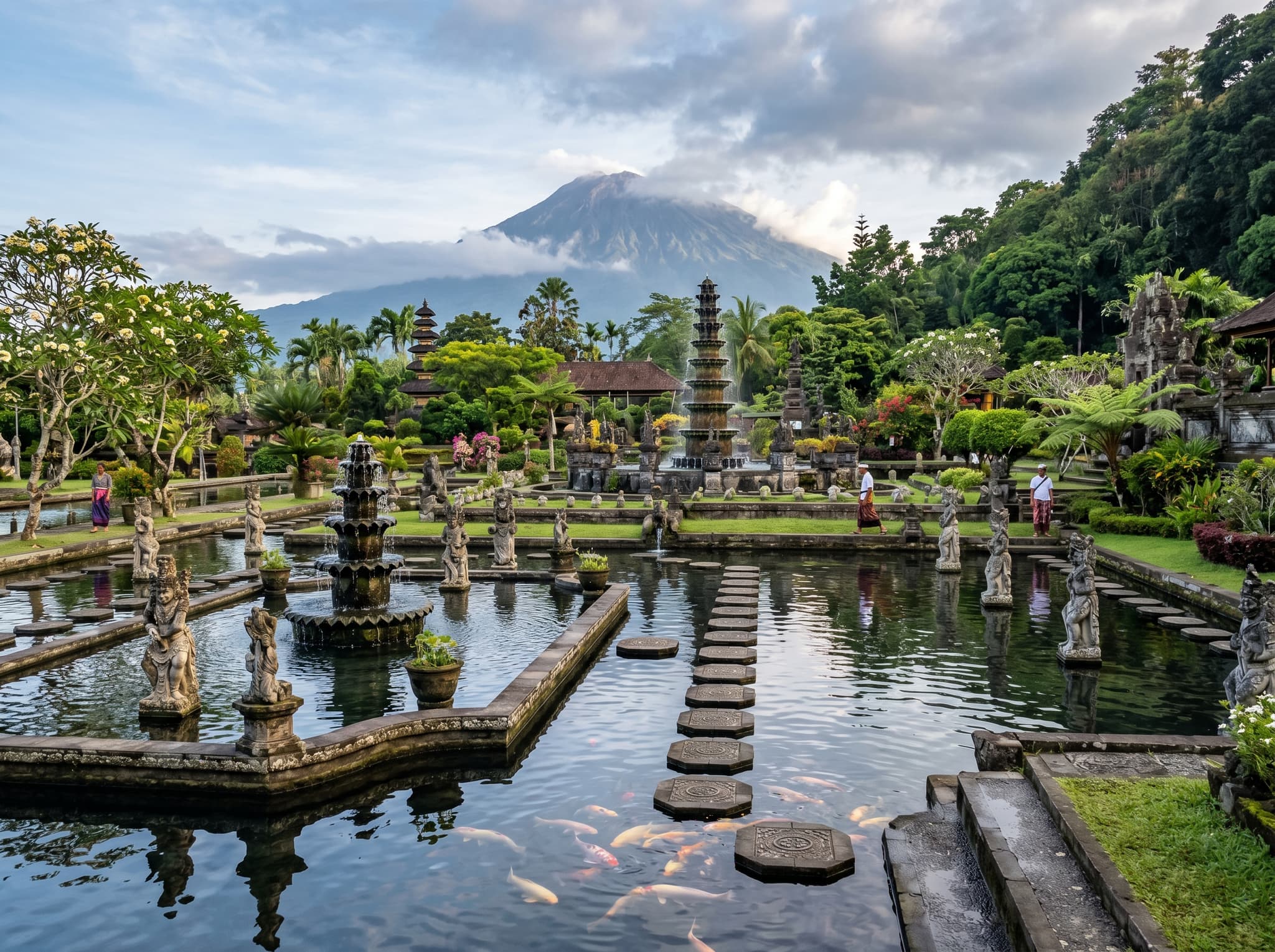 Tirta Gangga royal water palace in East Bali — the ornamental spring-fed pools and tiered fountains that make it a recommended half-day trip from Sidemen