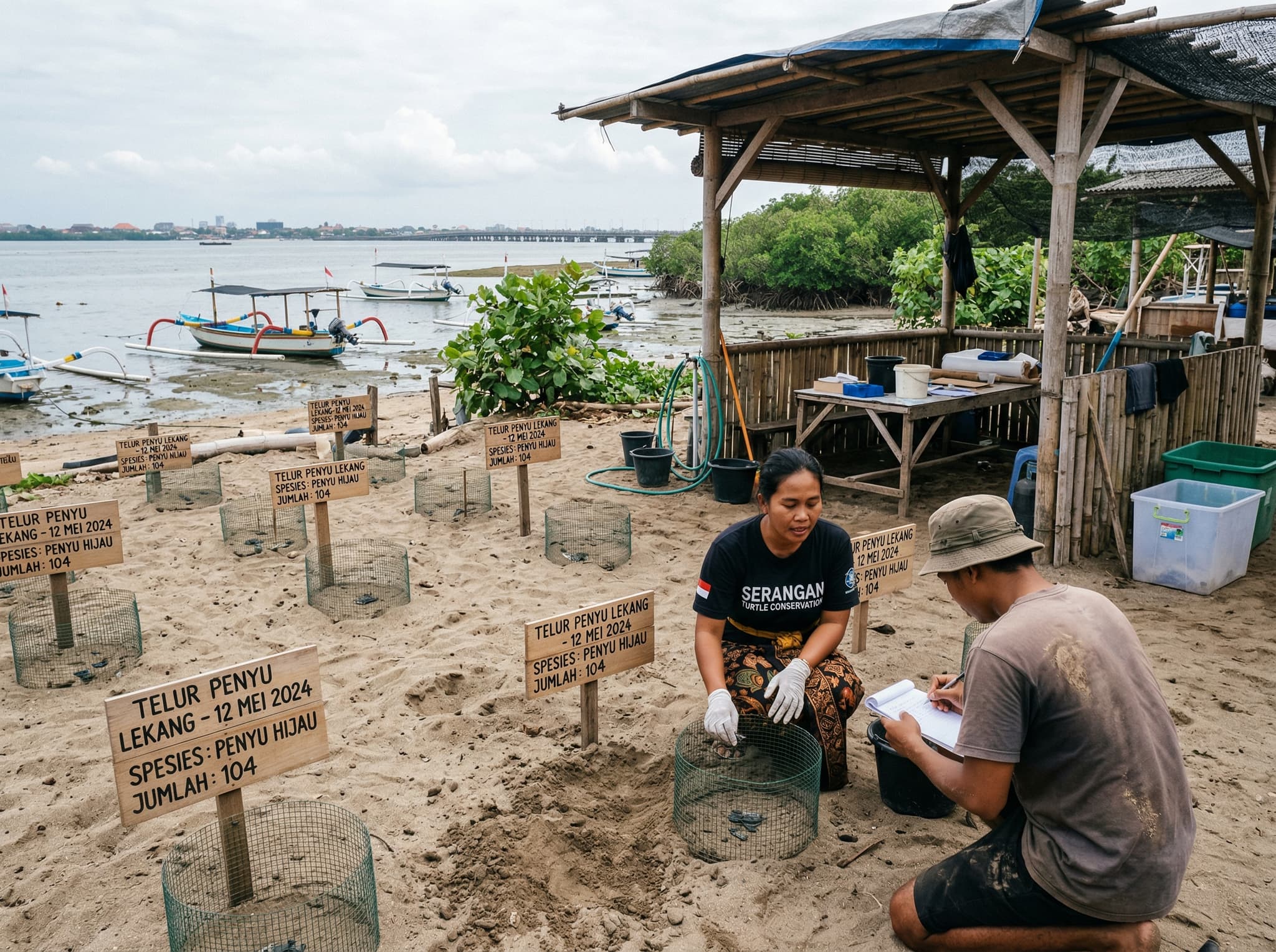 The Serangan Island Turtle Conservation and Education Centre in Denpasar, Bali — a working conservation facility run in collaboration with the Bali Sea Turtle Society, presented as a more substantive alternative to Turtle Island for conservation-minded visitors